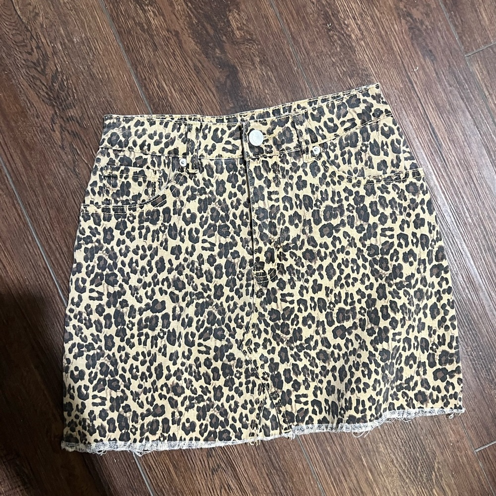 Cheetah Jean Skirt